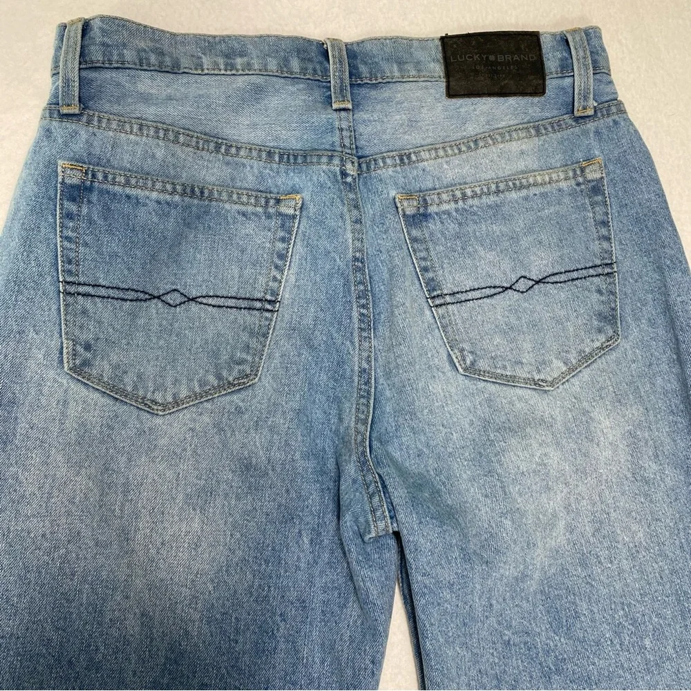 Lucky Brand High Rise Mom Jean Drew Frayed Hem Ankle Size 8/29 #1521 - Picture 4 of 12
